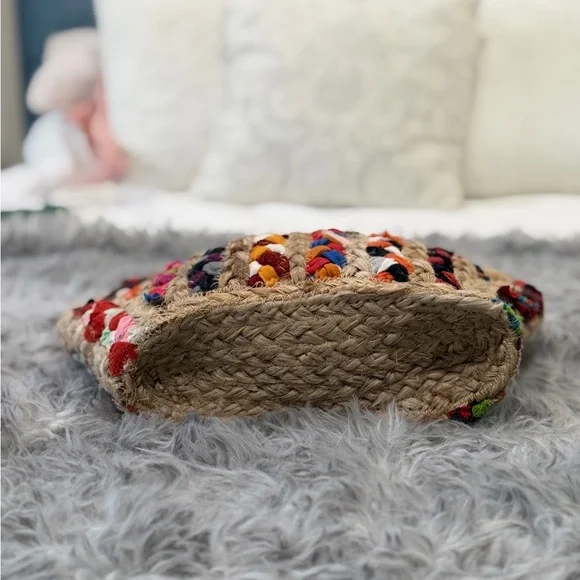 Magid Bags Multi Color Woven Straw Jute Tote Handbag - Picture 4 of 8